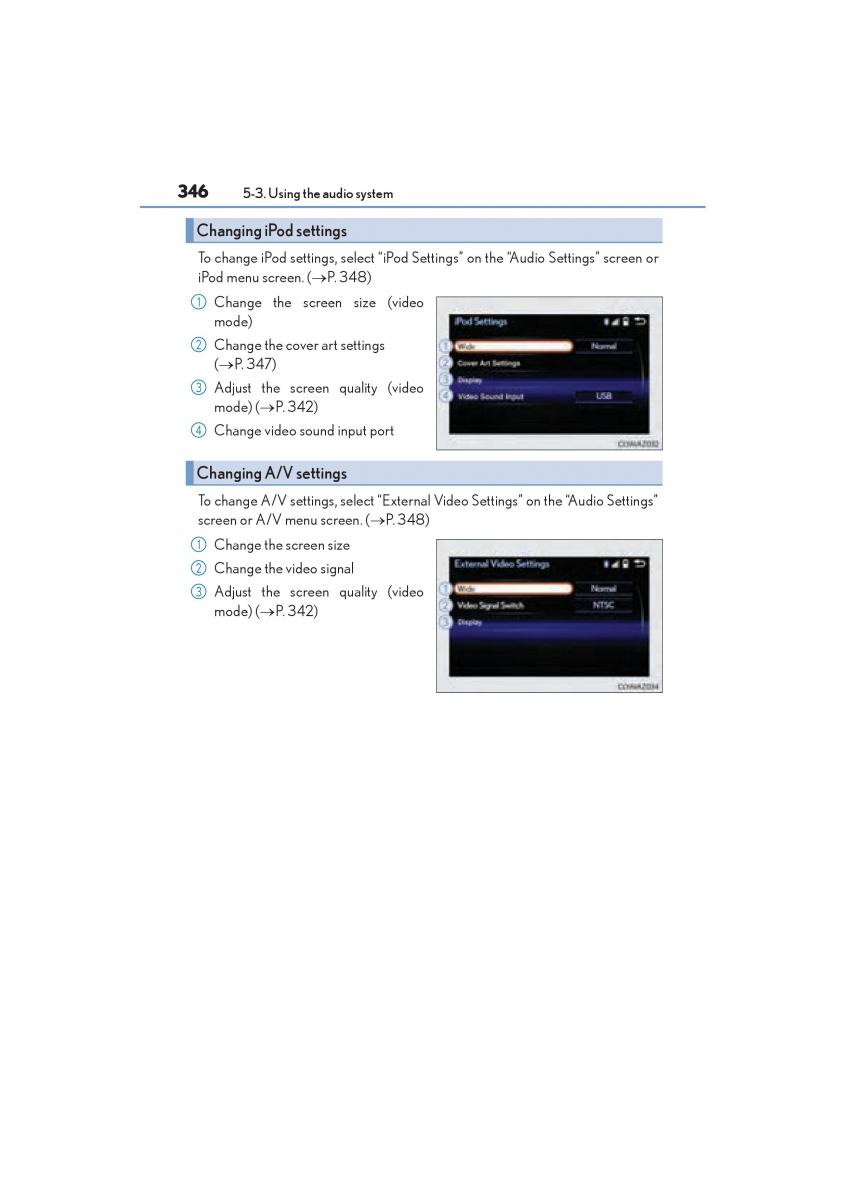 Lexus NX owners manual / page 348