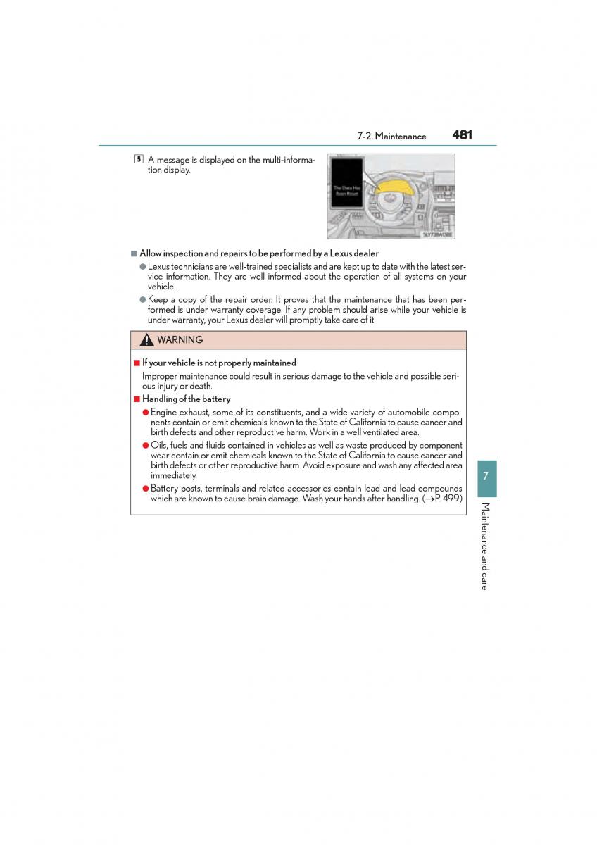 Lexus NX owners manual / page 483