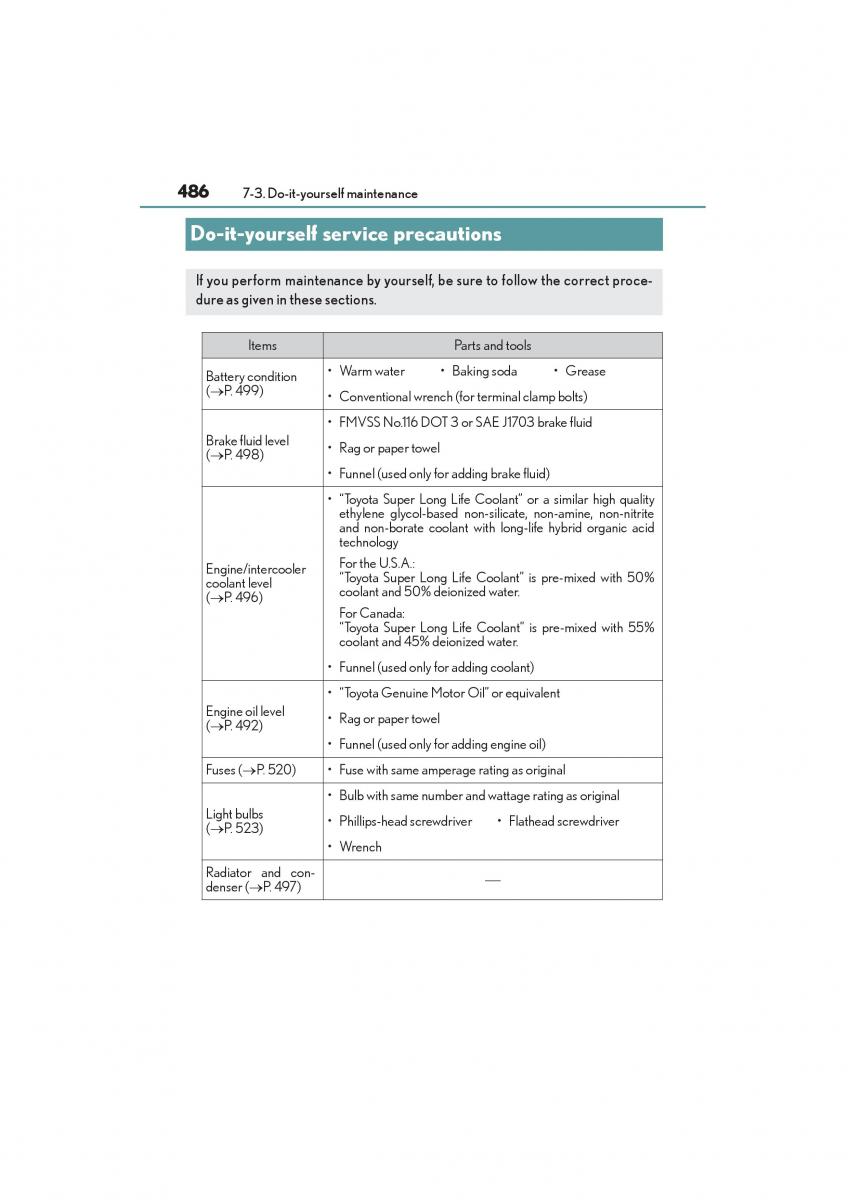 Lexus NX owners manual / page 488