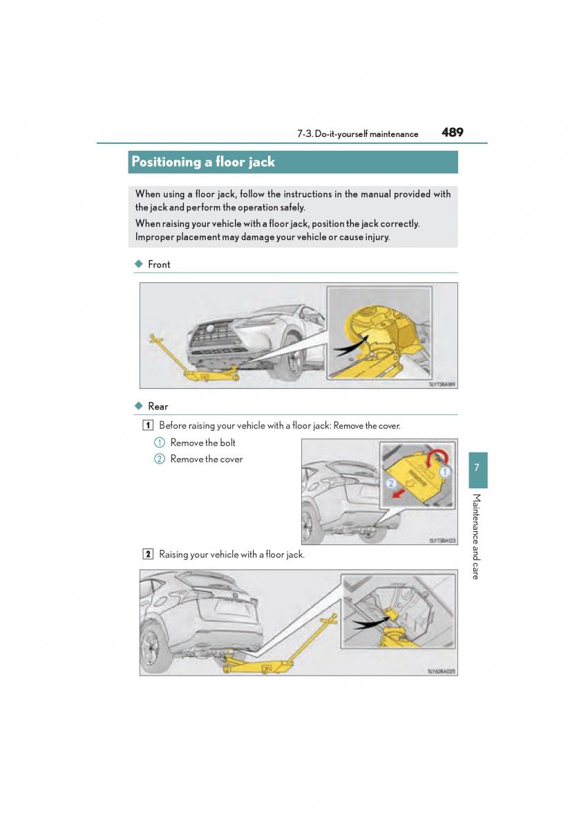 Lexus NX owners manual / page 491