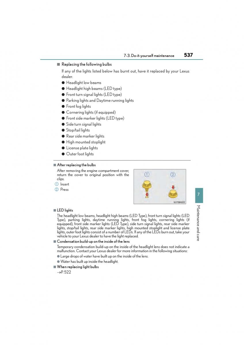 Lexus NX owners manual / page 539