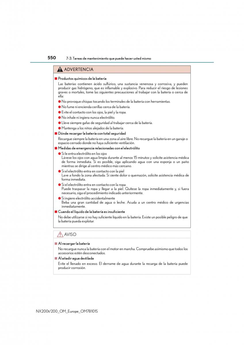 Lexus NX manual del propietario / page 550