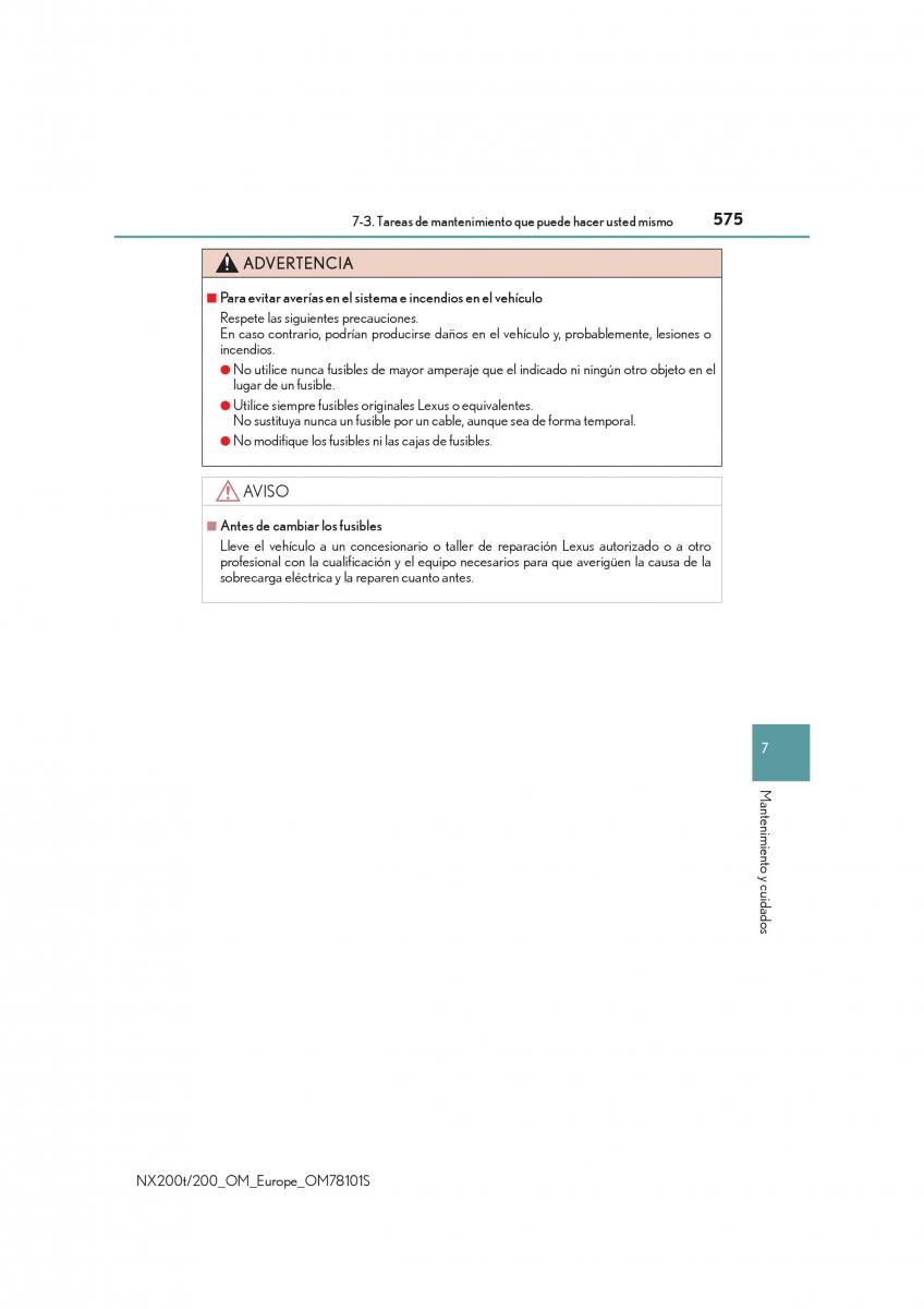 Lexus NX manual del propietario / page 575