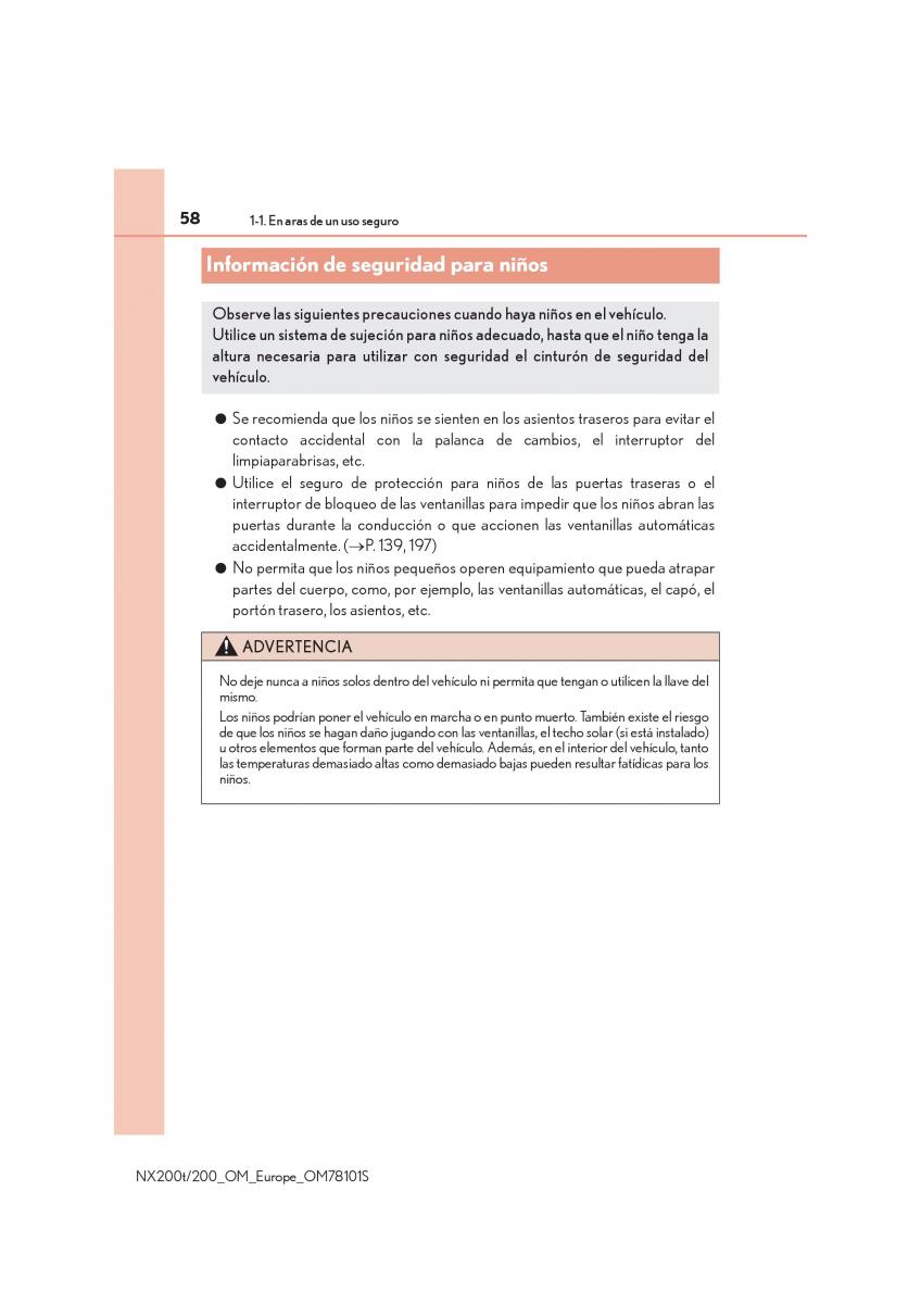 Lexus NX manual del propietario / page 58