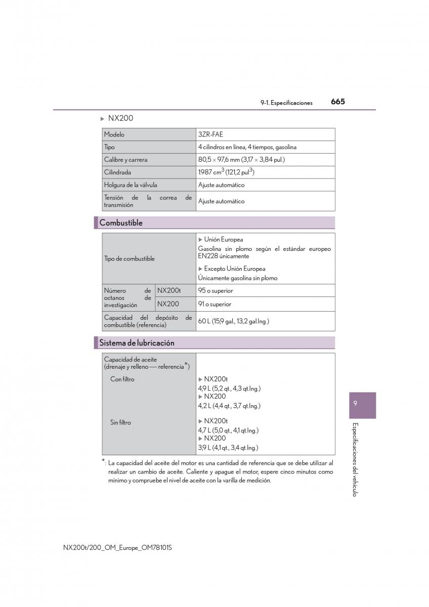 Lexus NX manual del propietario / page 665