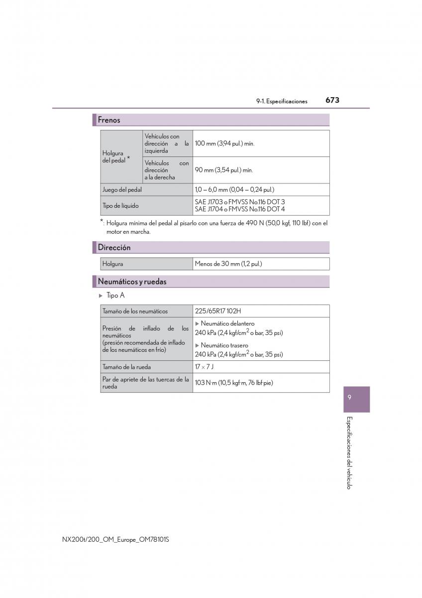 Lexus NX manual del propietario / page 673