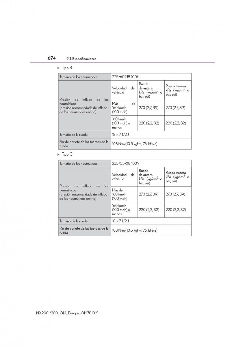 Lexus NX manual del propietario / page 674