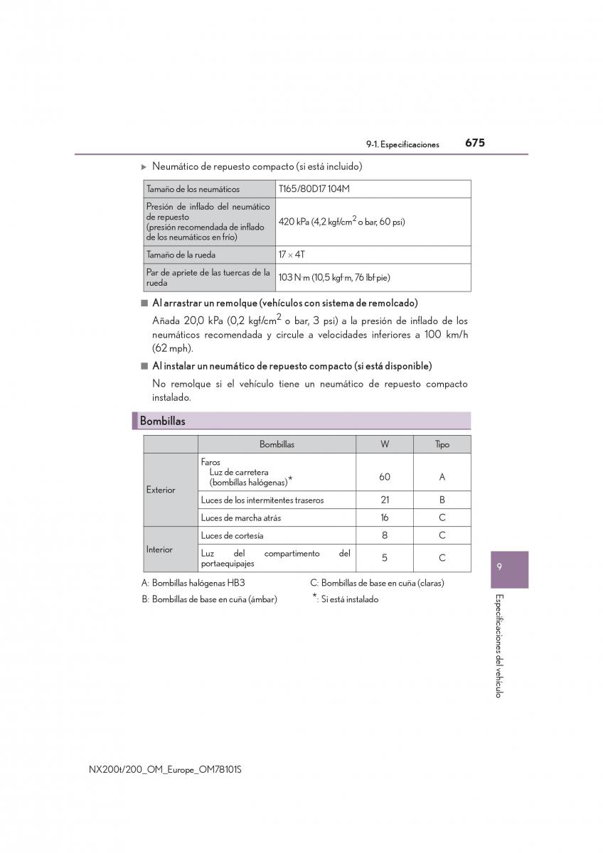 Lexus NX manual del propietario / page 675