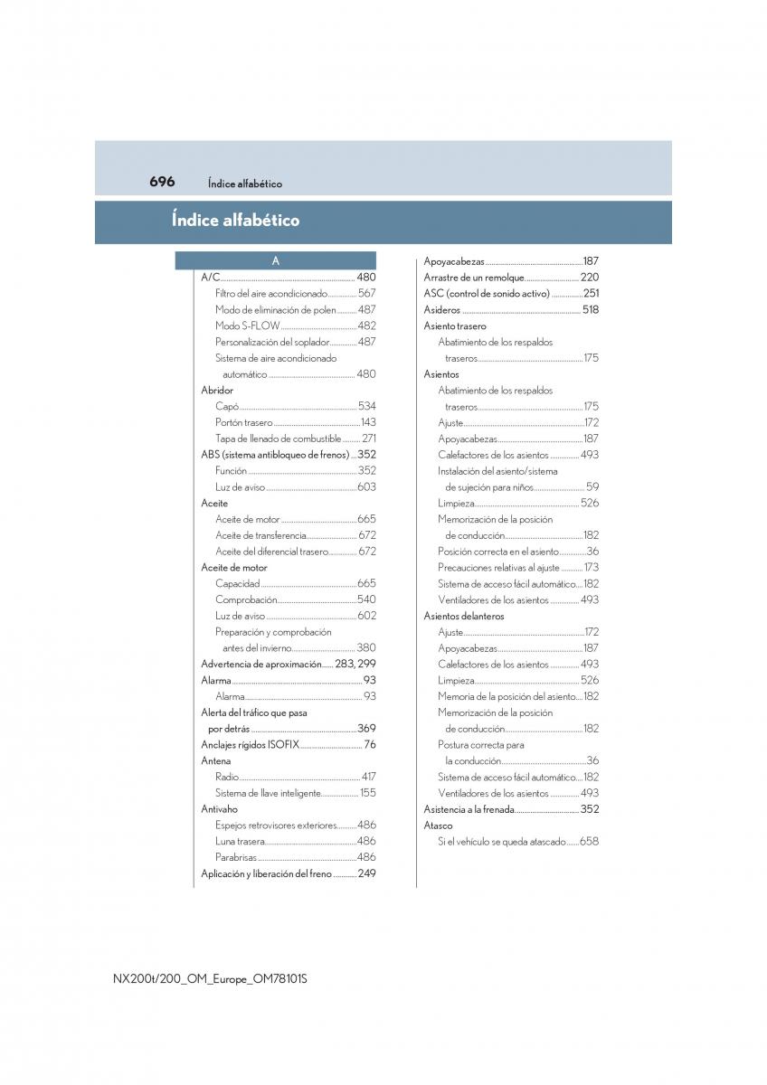 Lexus NX manual del propietario / page 696