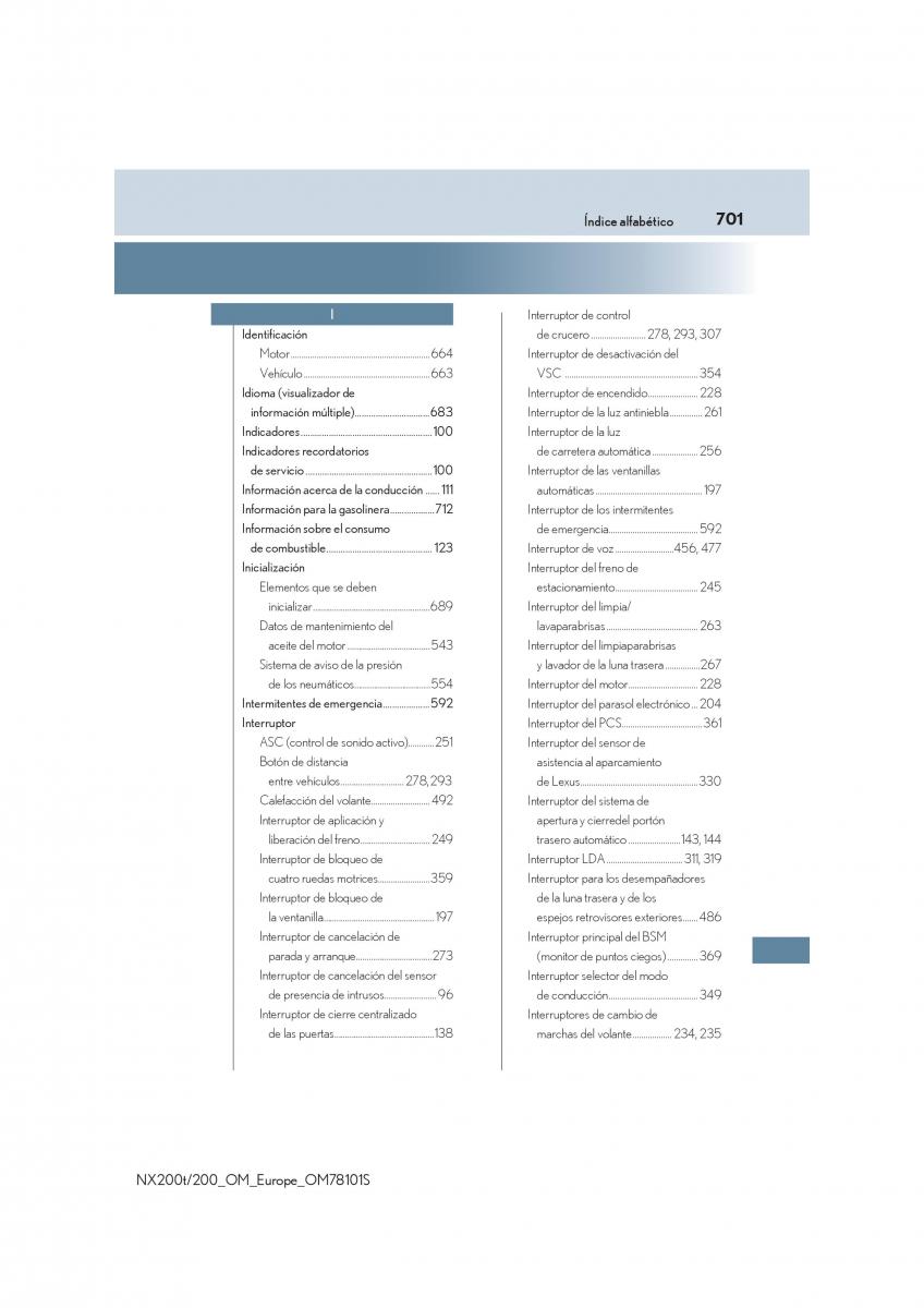 Lexus NX manual del propietario / page 701