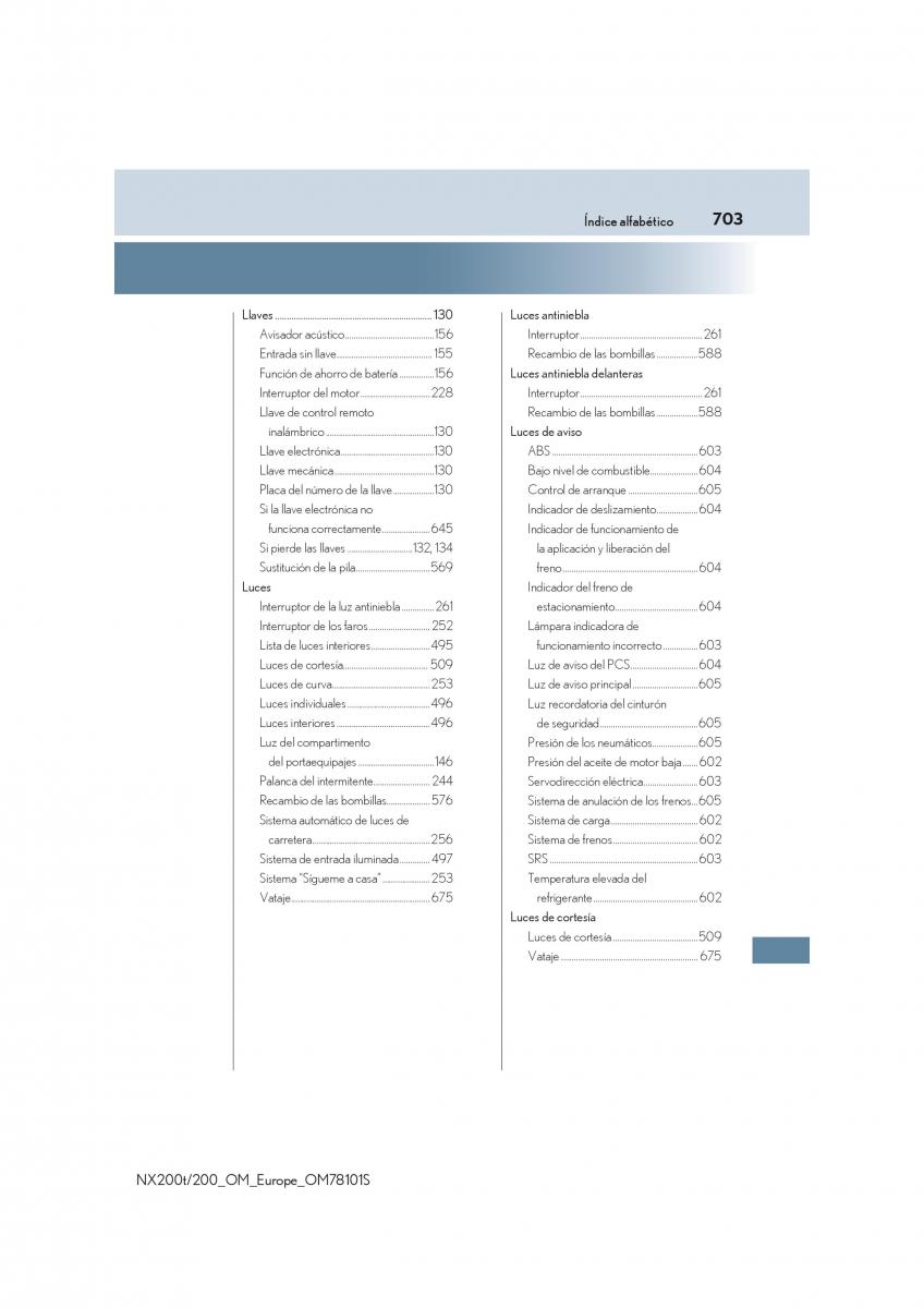 Lexus NX manual del propietario / page 703