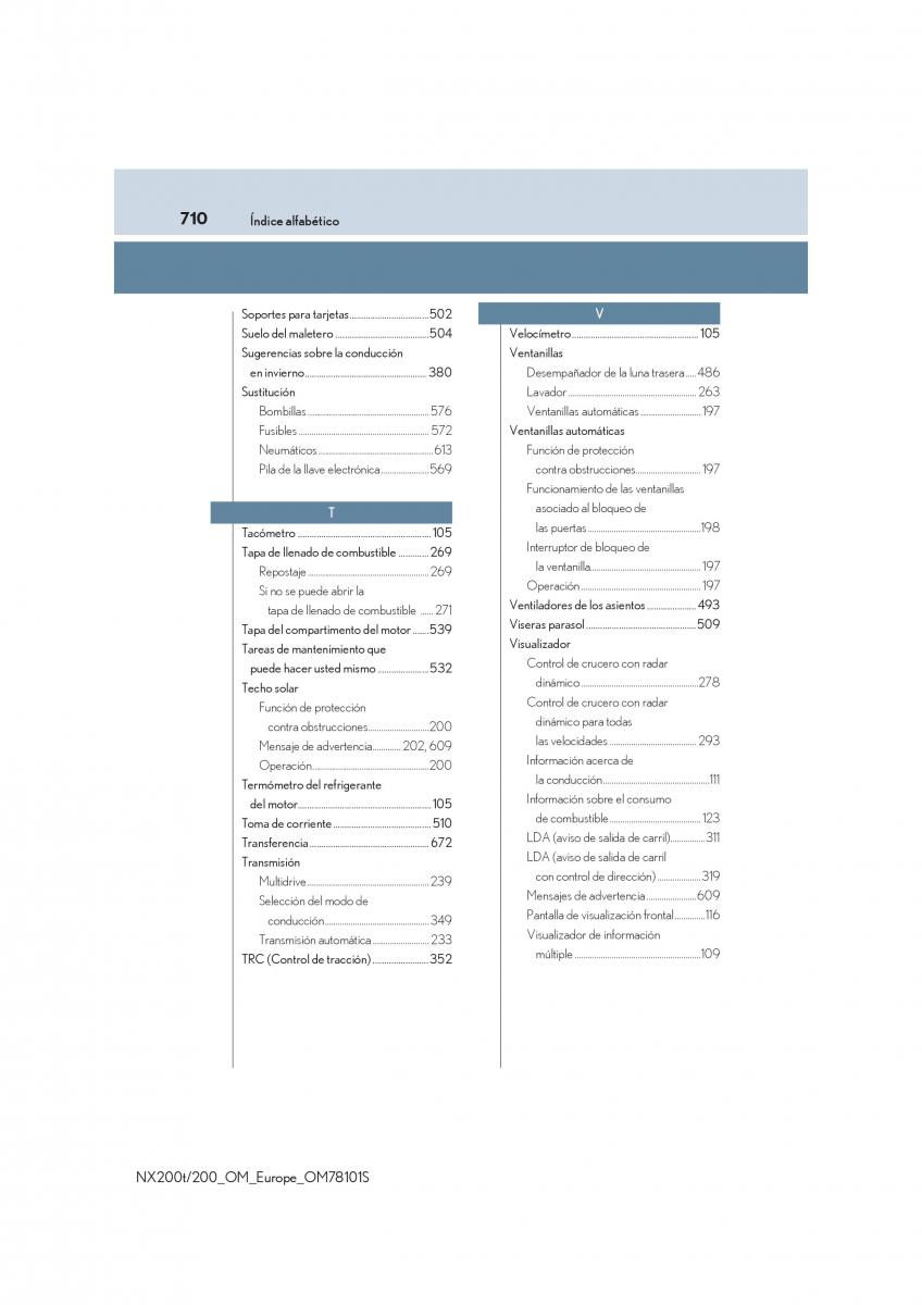 Lexus NX manual del propietario / page 710