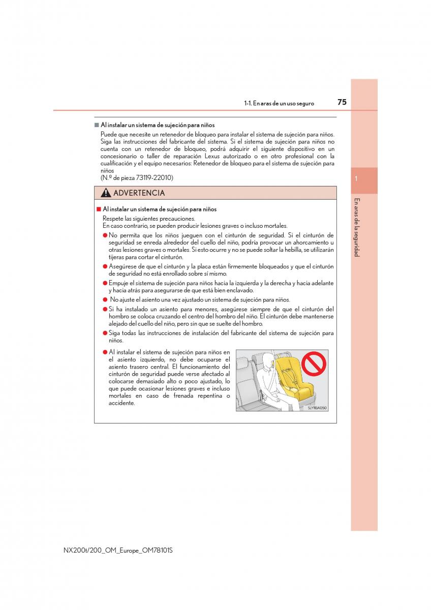 Lexus NX manual del propietario / page 75