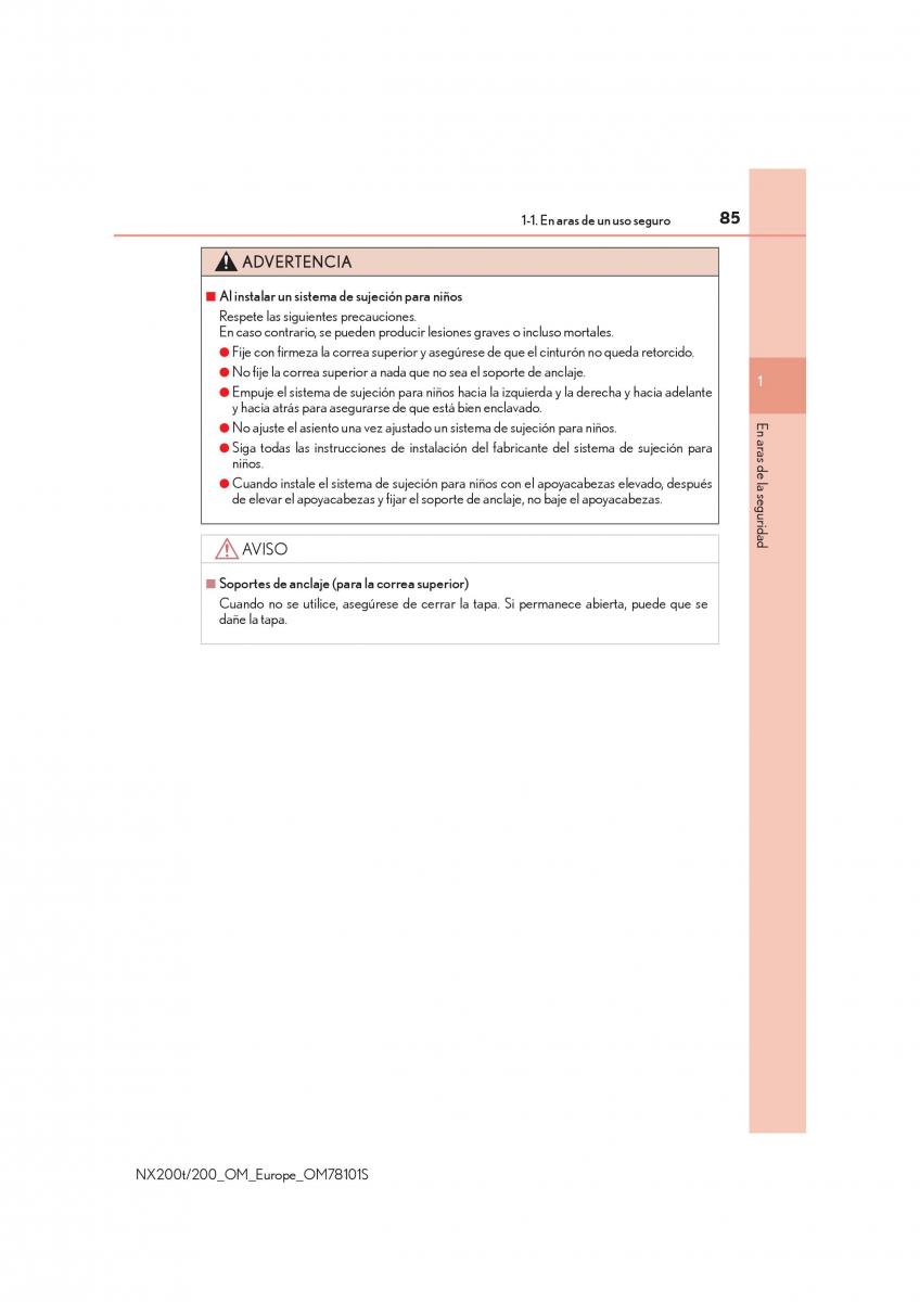 Lexus NX manual del propietario / page 85