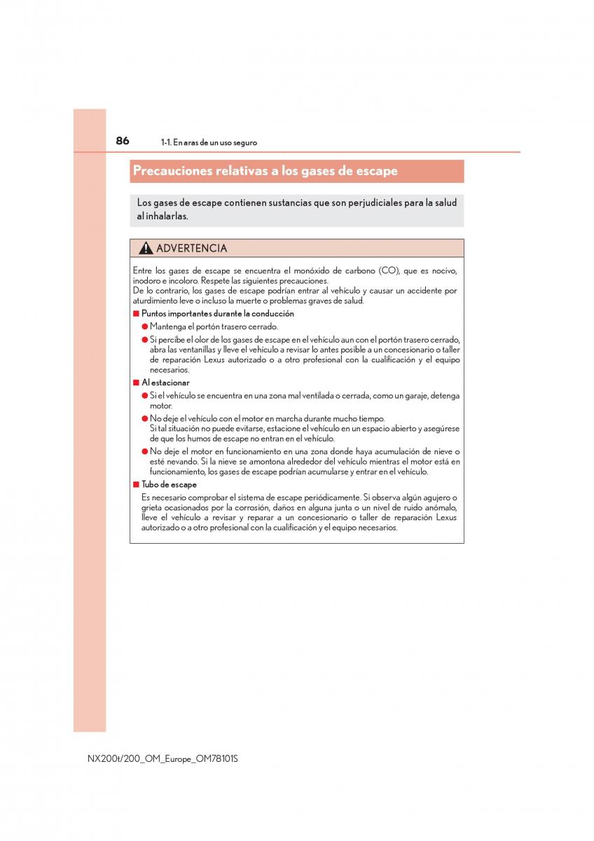 Lexus NX manual del propietario / page 86