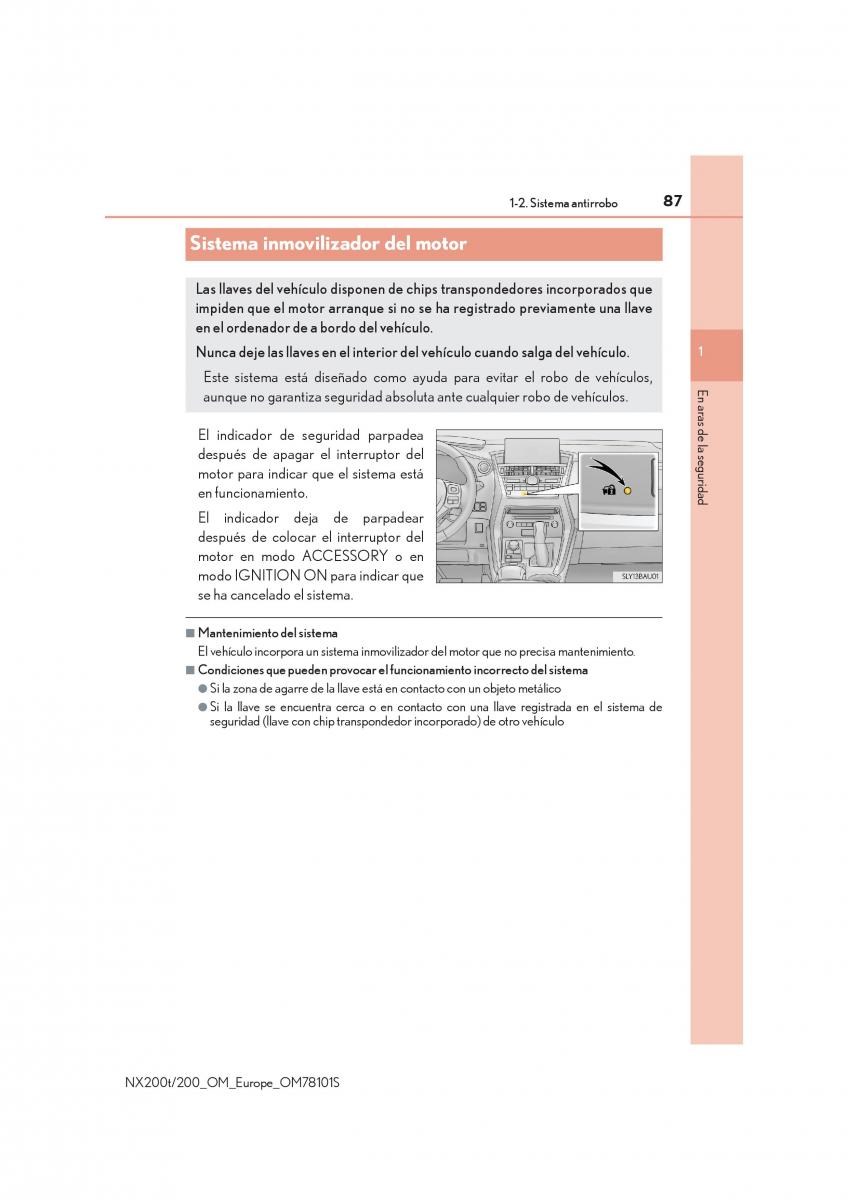 Lexus NX manual del propietario / page 87