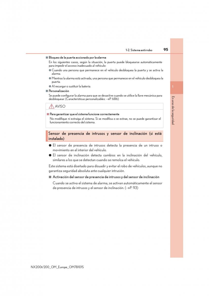 Lexus NX manual del propietario / page 95