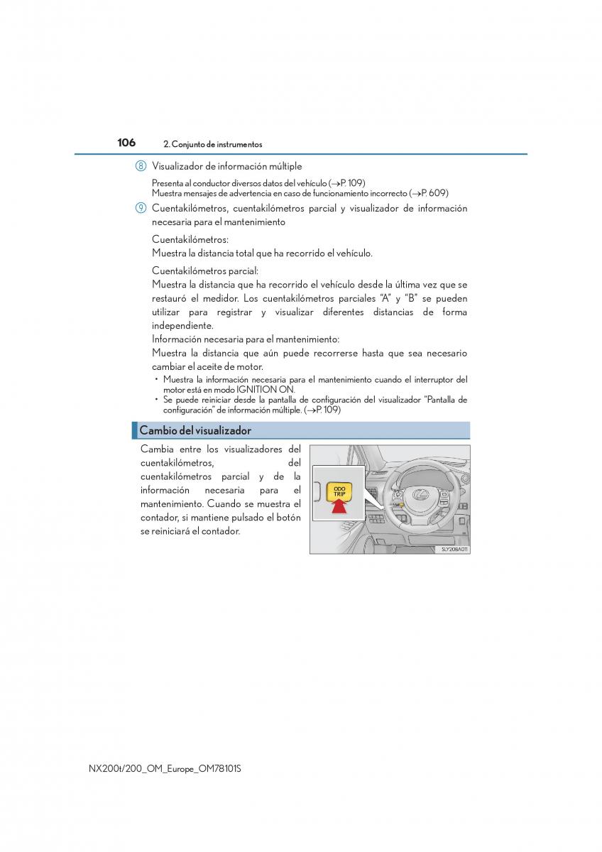 Lexus NX manual del propietario / page 106