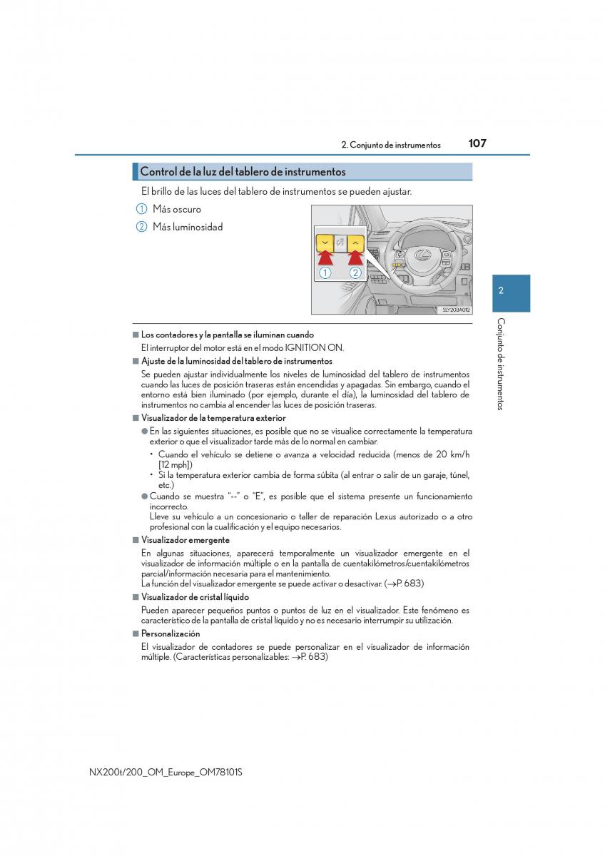 Lexus NX manual del propietario / page 107