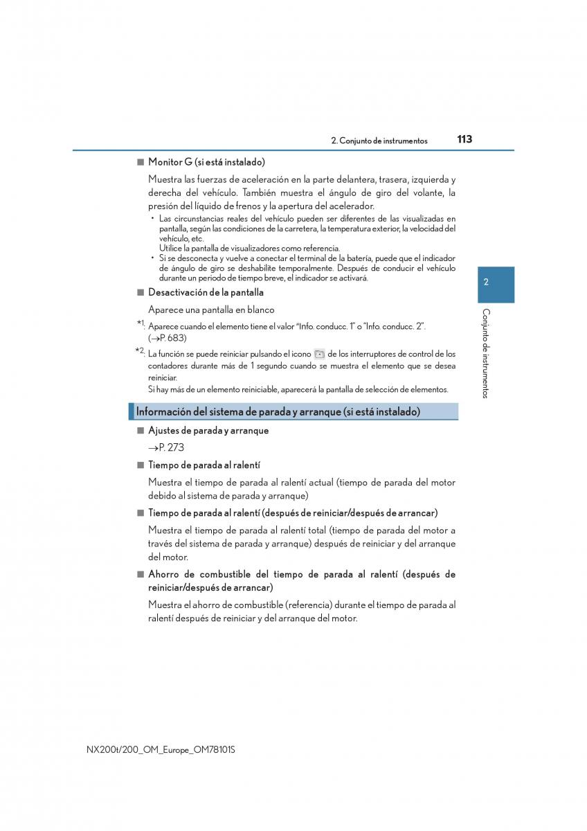 Lexus NX manual del propietario / page 113