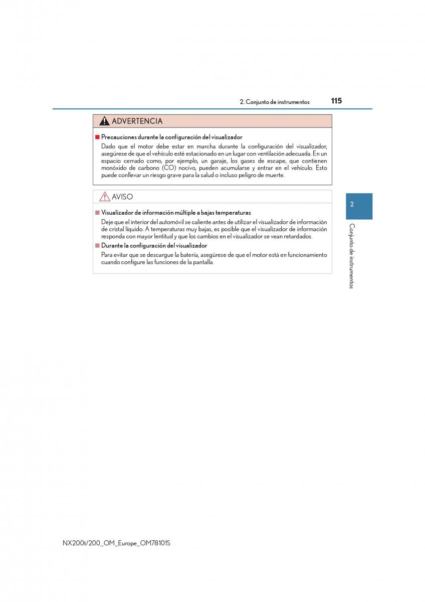 Lexus NX manual del propietario / page 115