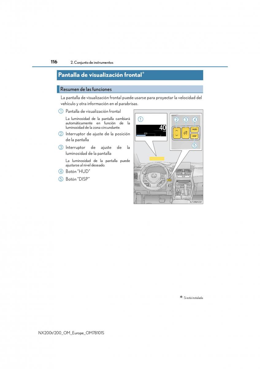 Lexus NX manual del propietario / page 116