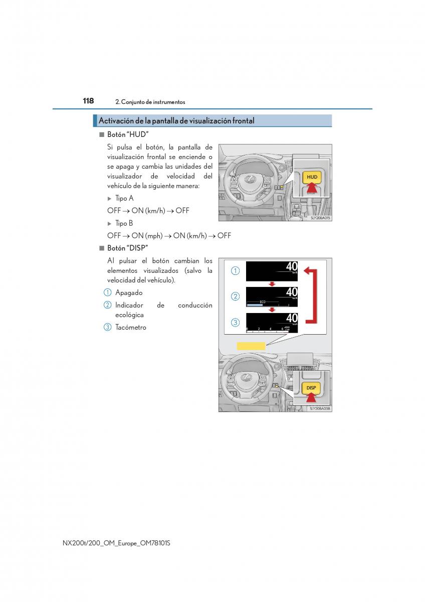 Lexus NX manual del propietario / page 118