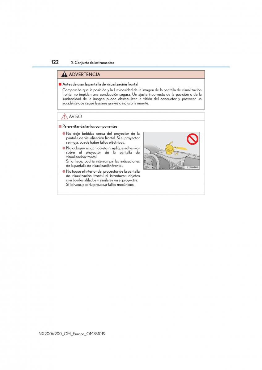 Lexus NX manual del propietario / page 122