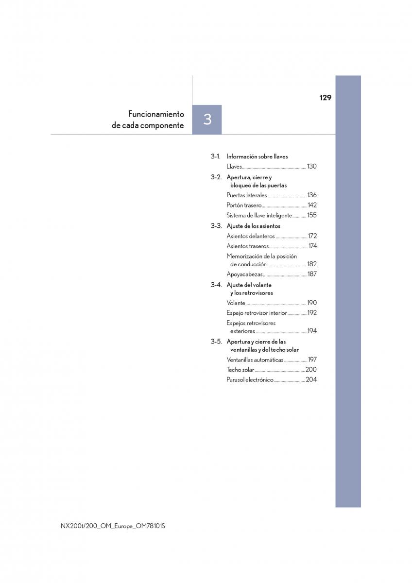 Lexus NX manual del propietario / page 129