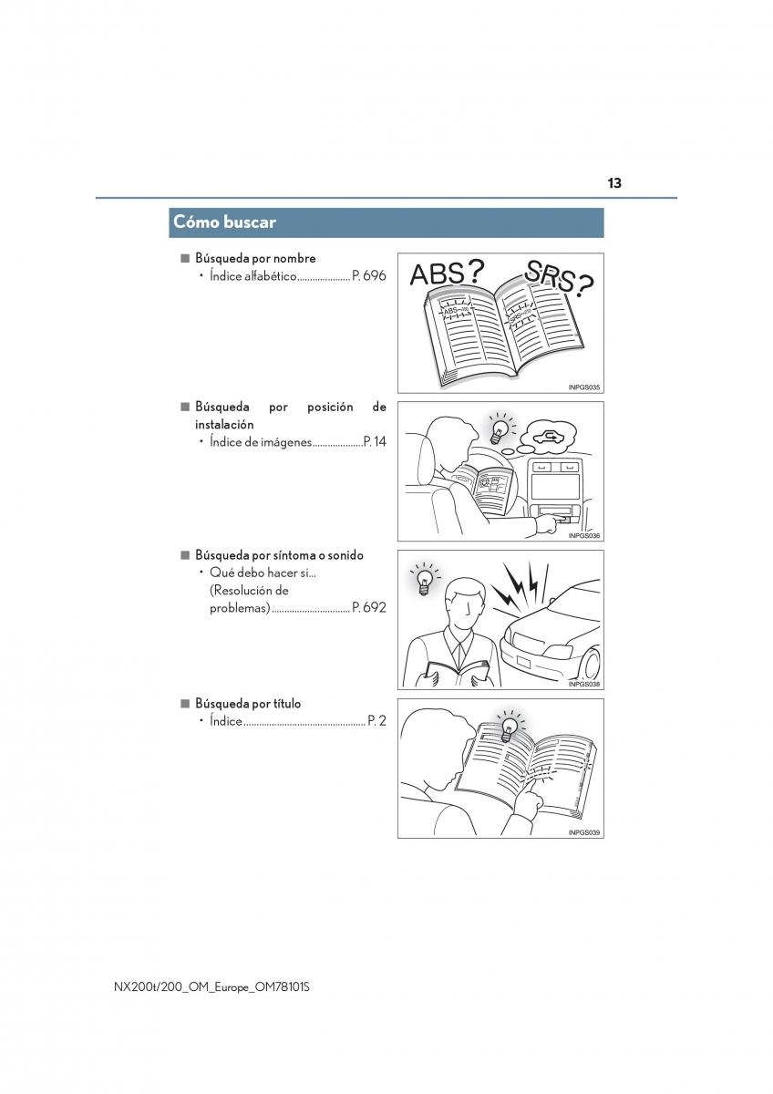 Lexus NX manual del propietario / page 13