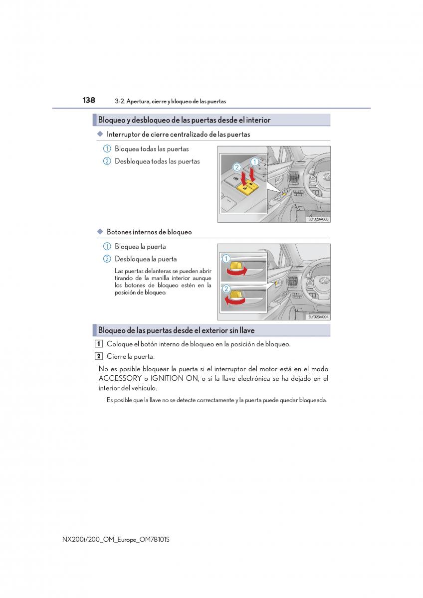 Lexus NX manual del propietario / page 138