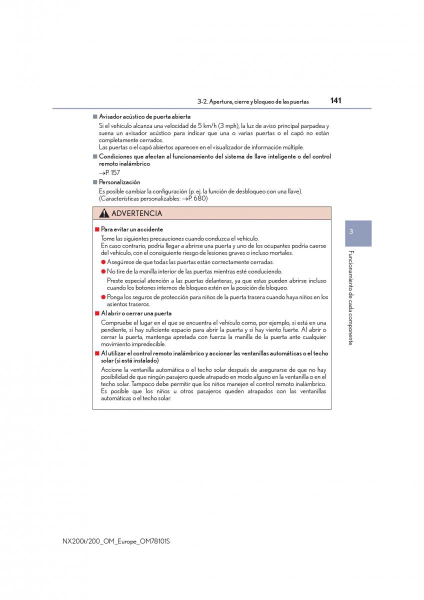 Lexus NX manual del propietario / page 141