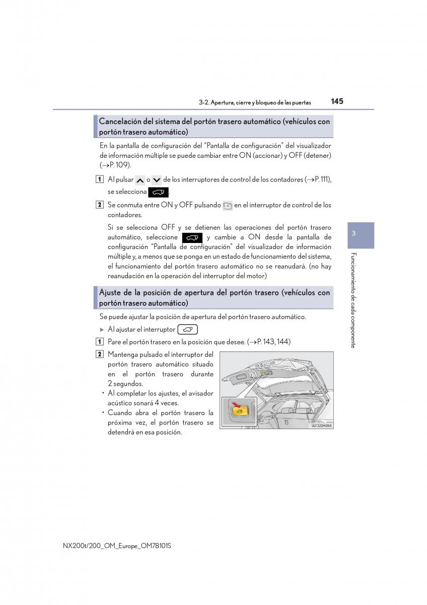 Lexus NX manual del propietario / page 145