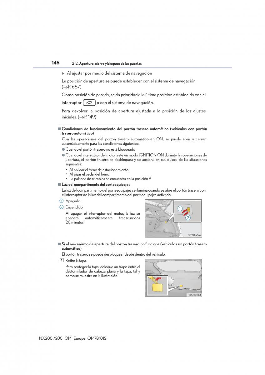 Lexus NX manual del propietario / page 146