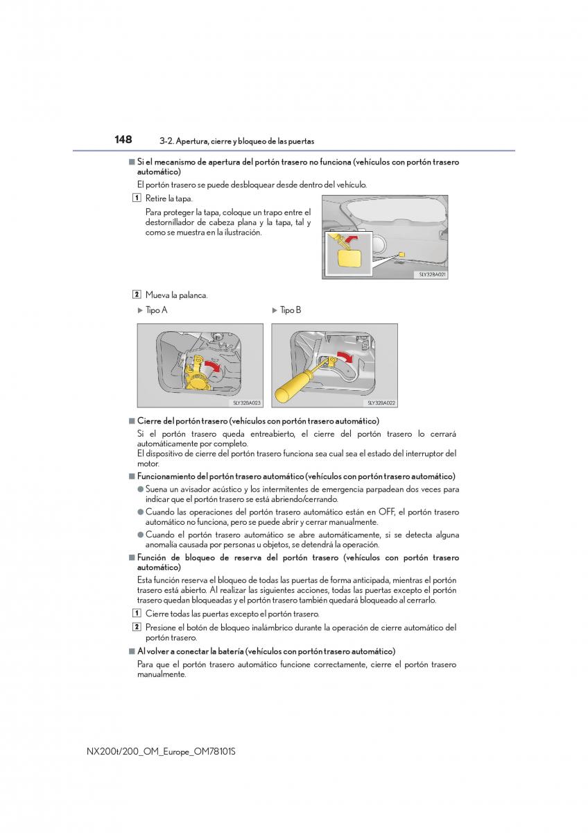 Lexus NX manual del propietario / page 148