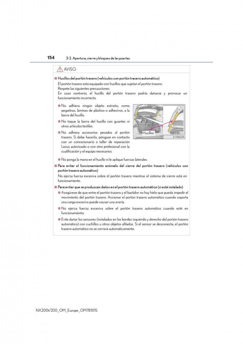 Lexus NX manual del propietario / page 154