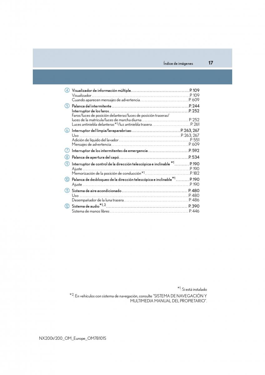 Lexus NX manual del propietario / page 17