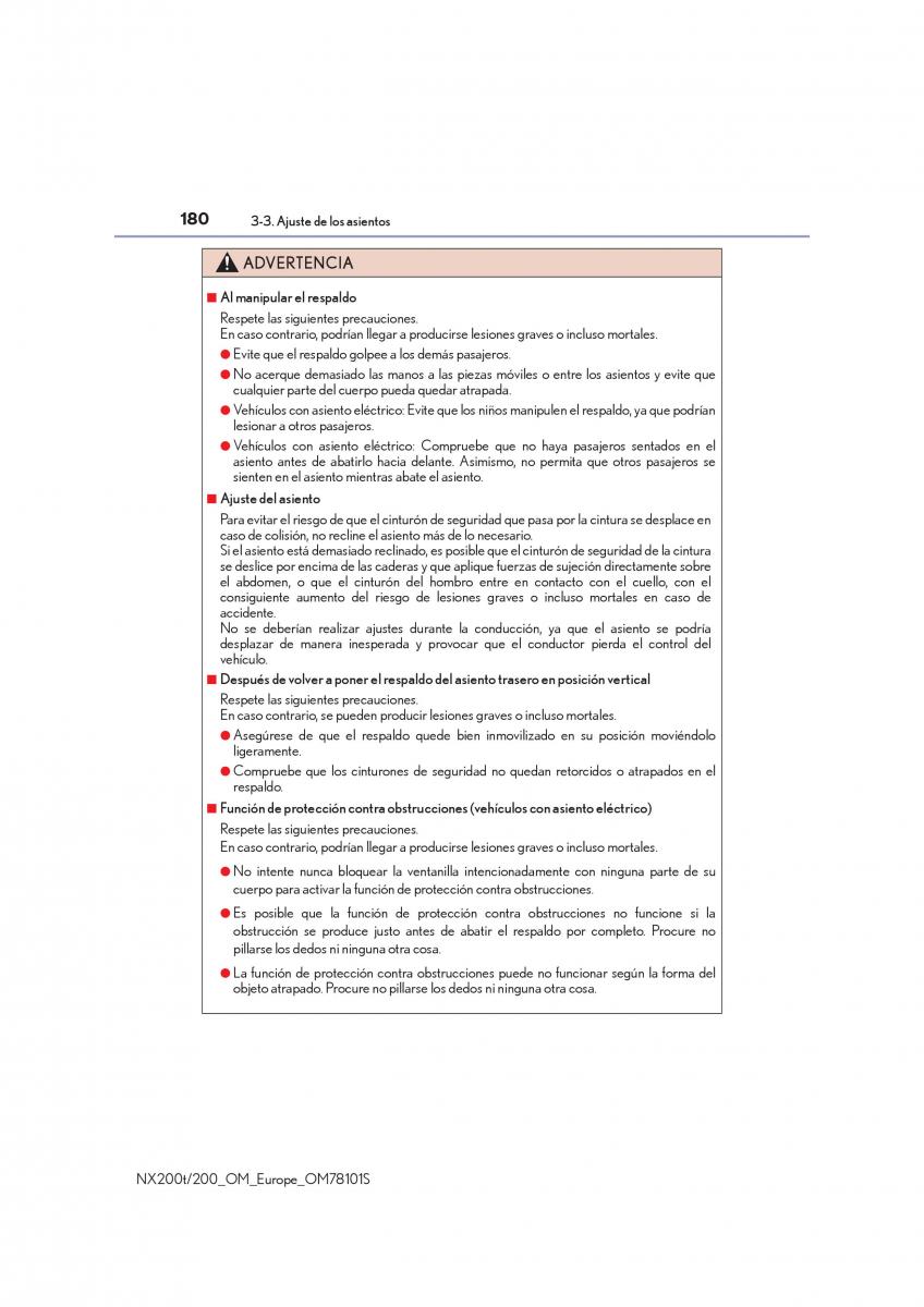 Lexus NX manual del propietario / page 180