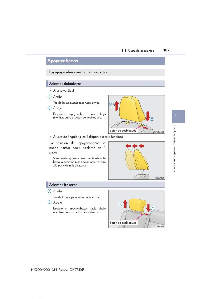 Lexus NX manual del propietario / page 187