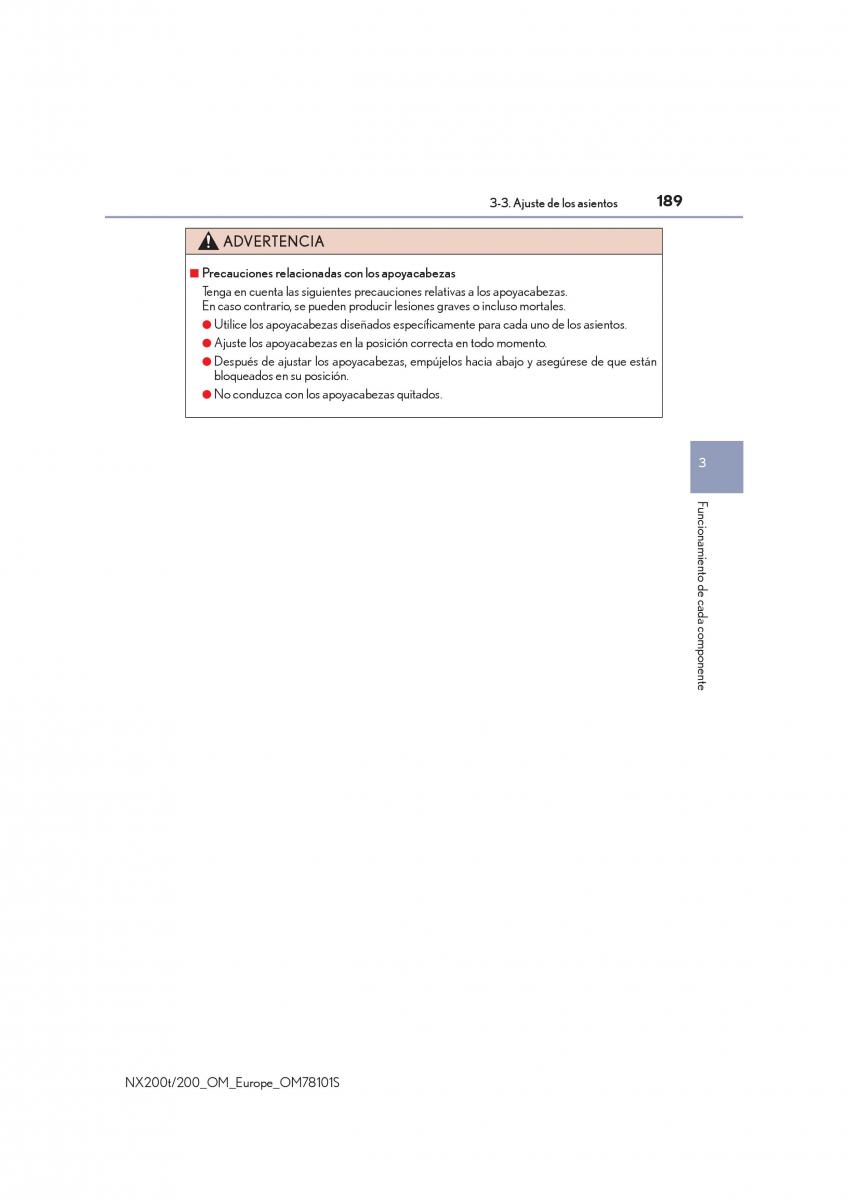 Lexus NX manual del propietario / page 189