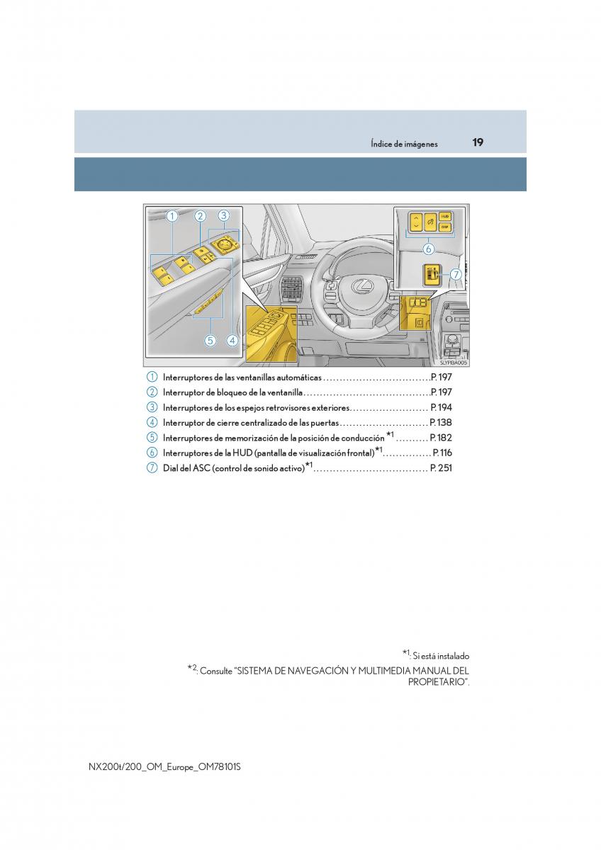 Lexus NX manual del propietario / page 19