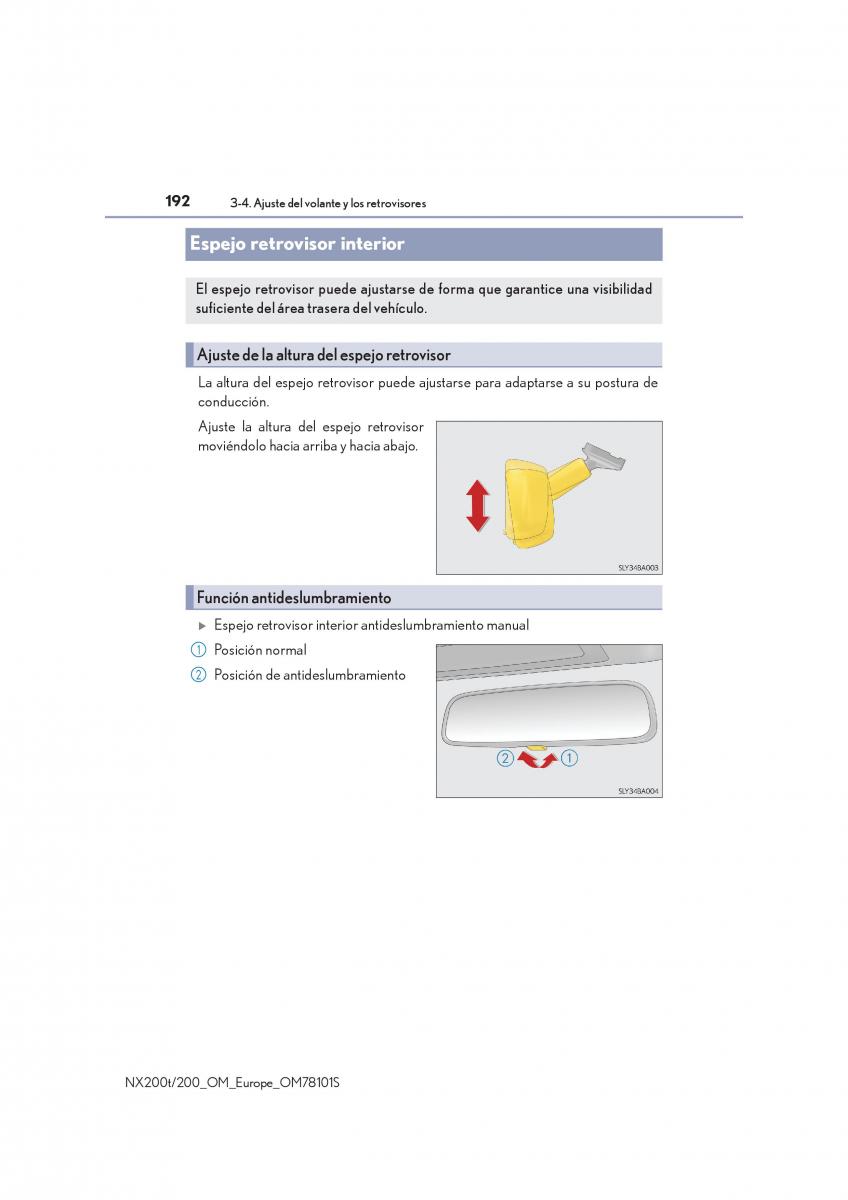 Lexus NX manual del propietario / page 192