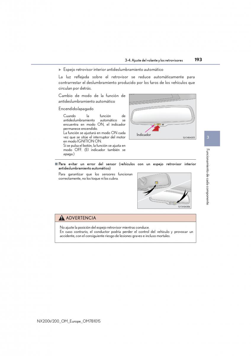 Lexus NX manual del propietario / page 193