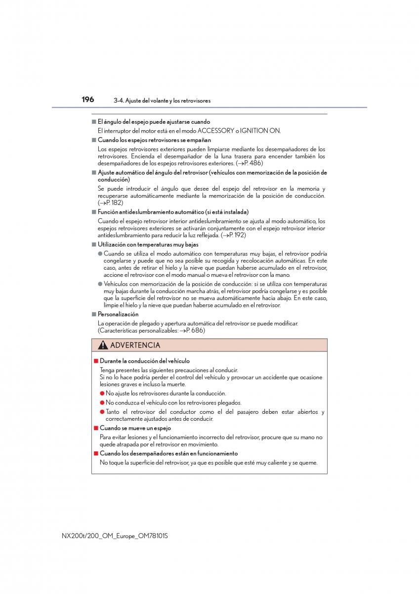 Lexus NX manual del propietario / page 196