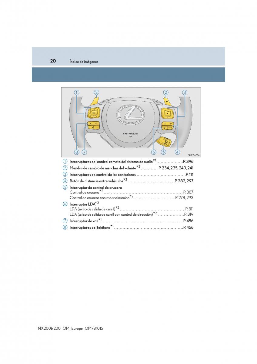 Lexus NX manual del propietario / page 20