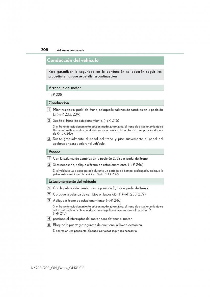 Lexus NX manual del propietario / page 208