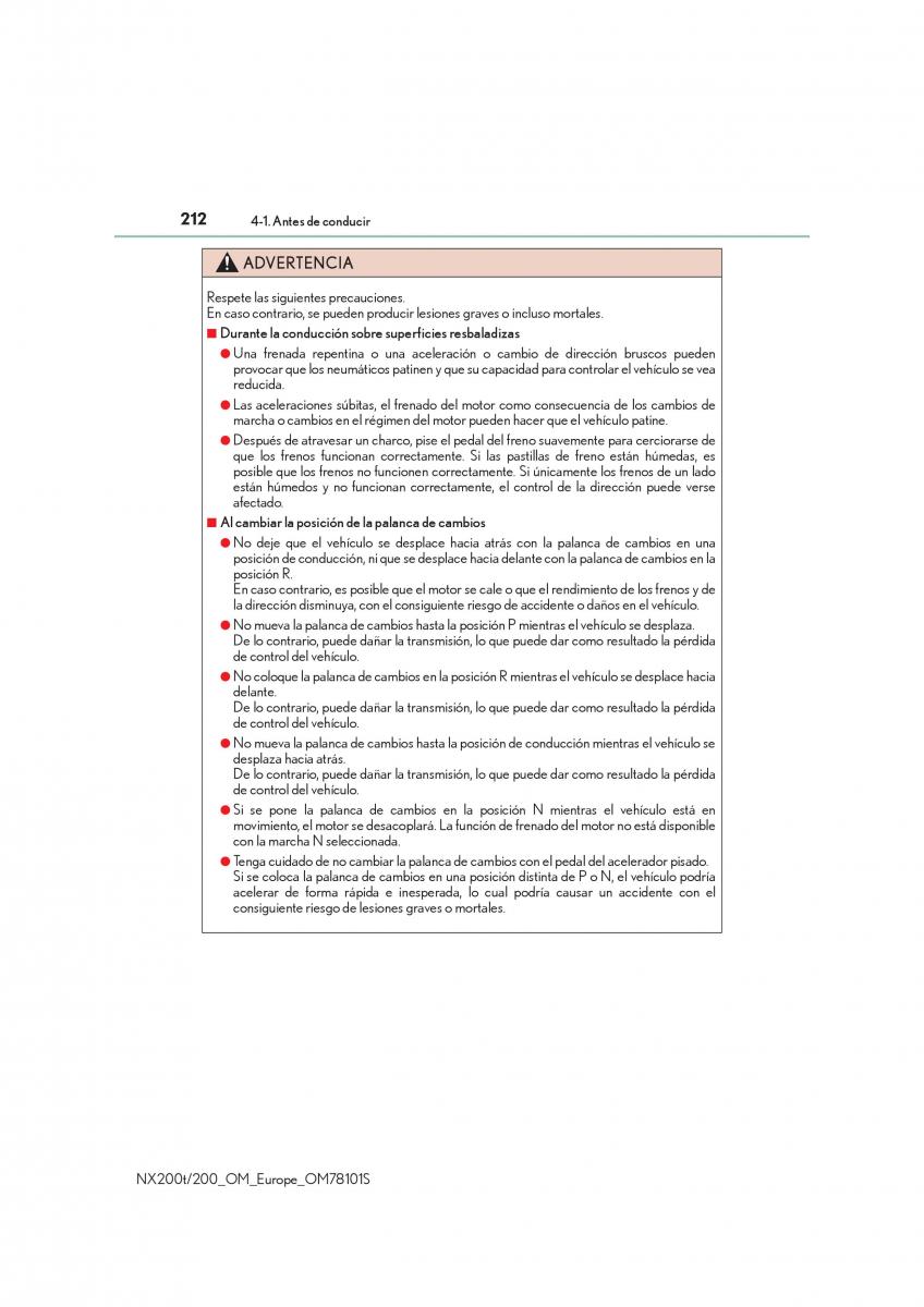 Lexus NX manual del propietario / page 212