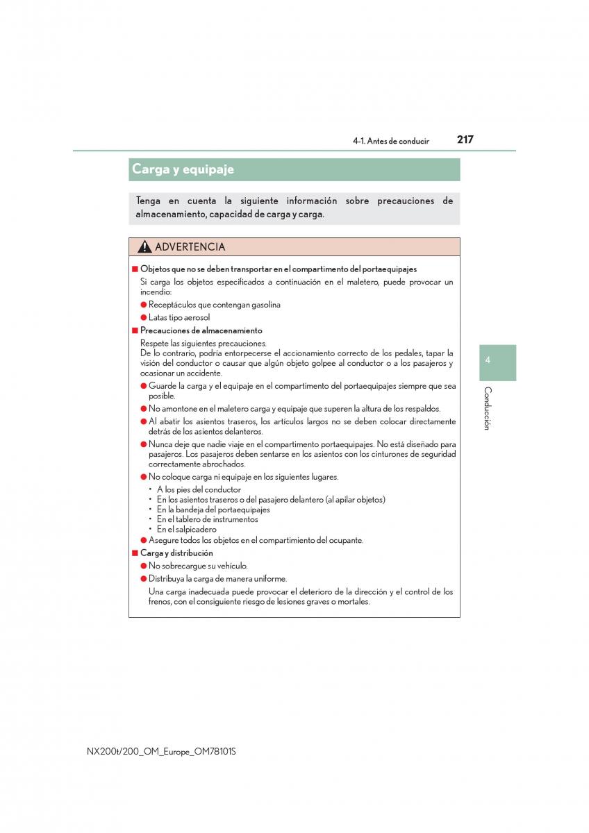 Lexus NX manual del propietario / page 217