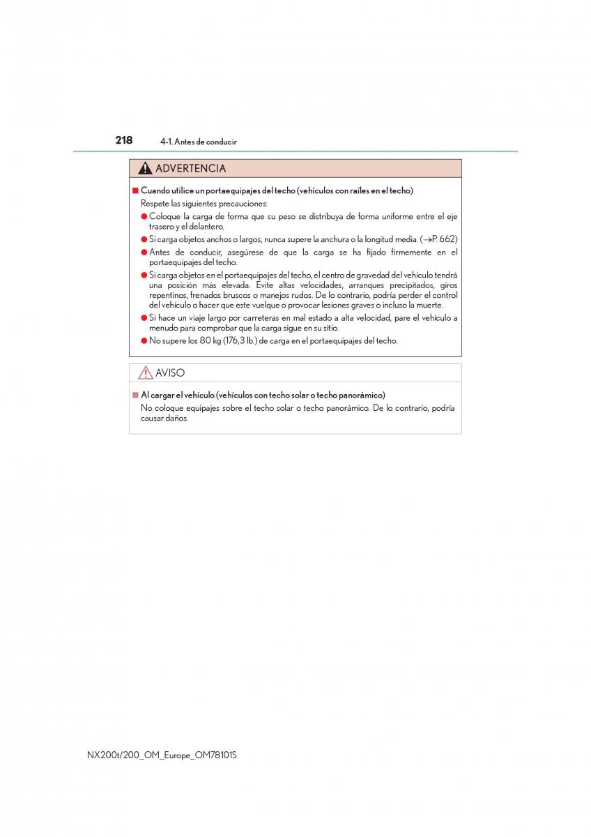 Lexus NX manual del propietario / page 218