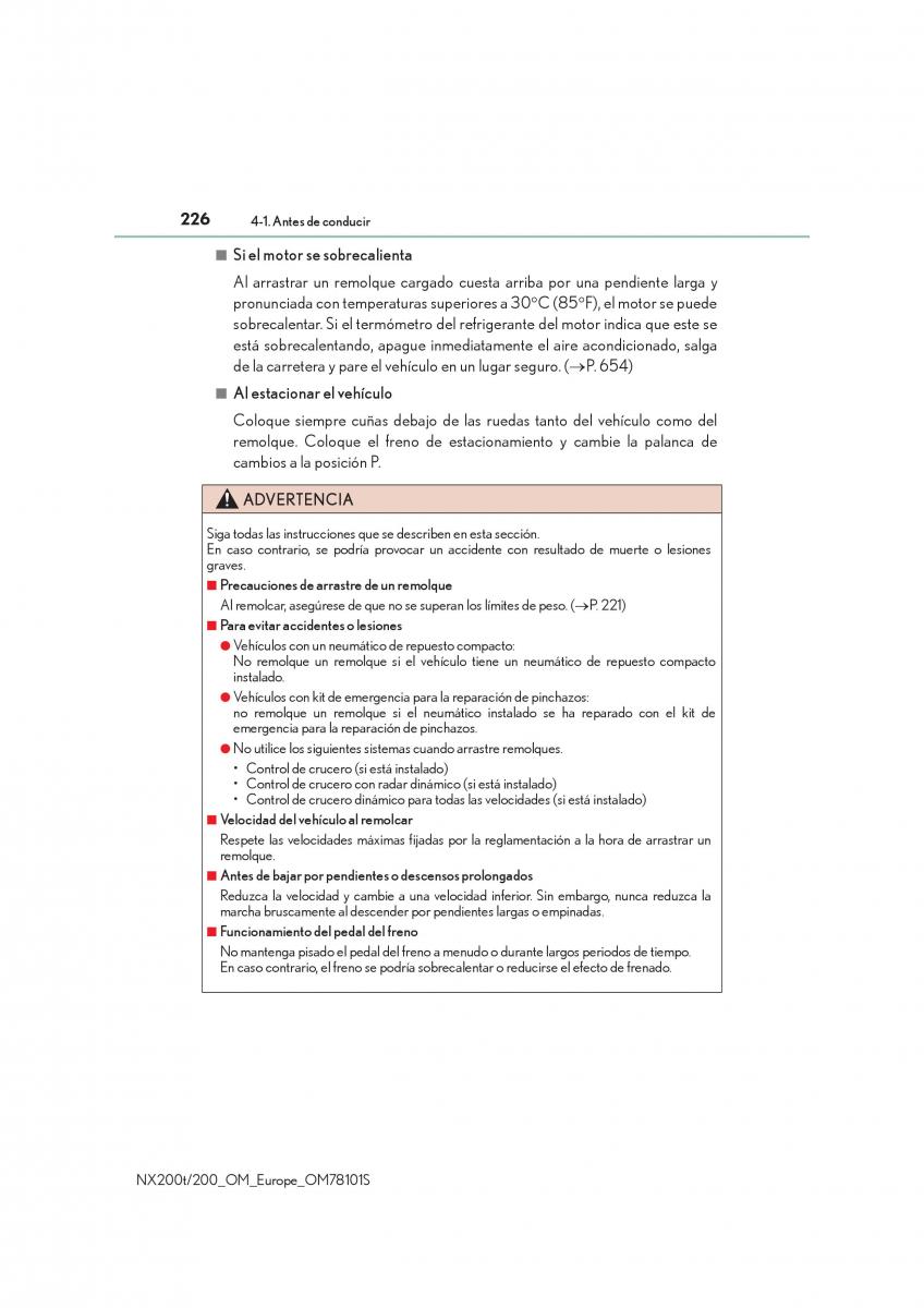 Lexus NX manual del propietario / page 226